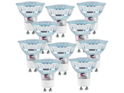 10 ampoules 15 LED SMD GU10 blanc chaud