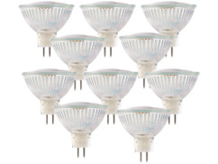10 ampoules 39 LED SMD GU 5.3 - blanc neutre