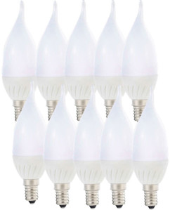 10 ampoules LED ''Flamme'' E14 - 3W - Blanc chaud