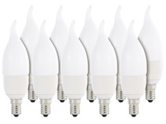 10 ampoules LED ''Flamme'' E14 - 6 W - Blanc