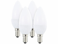 4 ampoules bougies LED E14 - 3 W - 250 lm - Blanc chaud