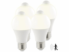 4 ampoules LED 12 W / E27 / 1055 lm avec détecteur de mouvement - Blanc chaud