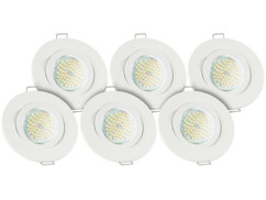 Kit avec 6 spots LED GU10 encastrables