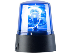 Lampe gyrophare bleu à LED Lunartec. Pour une ambiance festive