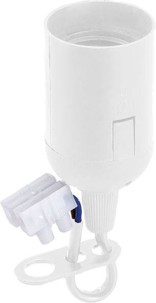 Lot de 3 douilles E27 pour suspension, avec domino 2 pôles - Blanc