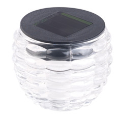 Photophore en verre à LED à alimentation solaire, Ø 8 cm "Liora"