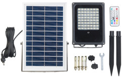 Projecteur LED extérieur RVBB 30 W avec panneau solaire et télécommande