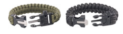 Set de 2 bracelets de survie avec sifflet, pierre à feu et couteau