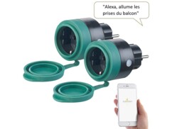 2 prises d'extérieur connectées compatibles commandes vocales SF-475