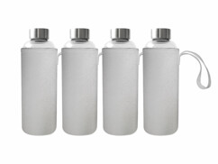 4 bouteilles en verre borosilicate 750 ml sans BPA avec housse