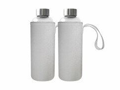 2 bouteilles en verre borosilicate 750 ml sans BPA avec housse