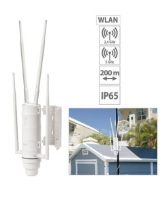 Répéteur Wi-Fi d'extérieur 1200 Mb/s, pour réseaux 2.4 et 5 GHz : WLR-1200