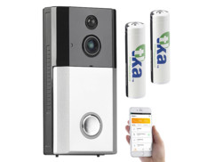 Visiophone HD sans fil connecté avec fonction interphone et 2 batteries incluses