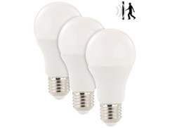 3 ampoules à LED 12 W/E27 avec détecteur de mouvement radar Blanc