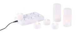 6 bougies plates à LED flamme scintillante
