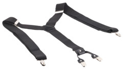 bretelles imitation cuir couleur noir style bavarois avec 4 clips