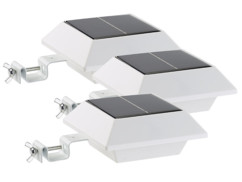 Pack 3 lampes solaires à LED pour gouttière 160 lm 2 W avec capteur PIR - Blanc