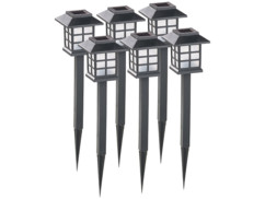 pack de 6 lanternes piquet solaire style lanterne japonaise chinoise avec allumage automatique nuit