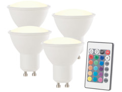 Spot LED GU10 RVB & blanc chaud avec télécommande - x4