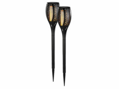 Pack de 2 torches de jardin solaires de 58 cm Lunartec.