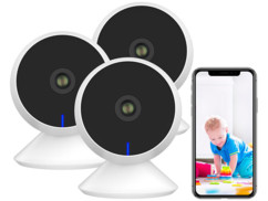 3 caméras IP connectées Full HD à vision nocturne IPC-300.fhd 7Links. Application gratuite pour accès dans le monde entier
