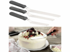 Spatule en acier inoxydable et grand manche ergonomique pour décorer et étaler la pâte, la crème et le nappage des gâteaux