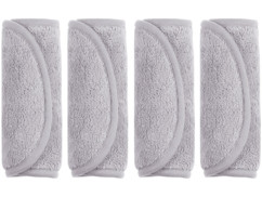 Lot de 4 gants de toilette en microfibres.
