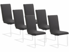 6 housses de chaise extensibles et écologiques - Noir