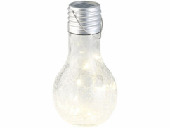 Ampoule à LED décorative aspect craquelé, avec chargement solaire et capteur de luminosité