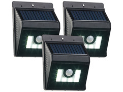 3 appliques solaires à LED 180 lm avec détecteurs de mouvement/obscurité