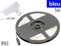 Bande à LED pour extérieur, 5 m, avec prise secteur - Bleue