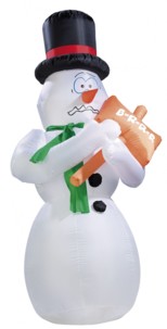 Bonhomme de neige animé grelottant 1,80 m autogonflant