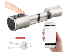 Serrure électronique connectées avec capteur d'empreintes TSZ-650 par VisorTech.