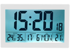 Horloge radio-pilotée XL avec thermo-hygromètre et capteur extérieur.