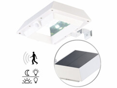 Lampe solaire à LED 6 W pour mur et gouttière avec capteur PIR - Blanc
