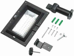 Lampe solaire à LED 6 W pour mur et gouttière avec capteur PIR - Noir