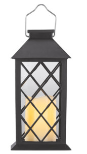 Lanterne de jardin solaire avec bougie décorative à LED effet flamme, capteur d'obscurité