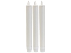 Lot de 3 chandelles à LED avec flamme vacillante et télécommande - Blanc