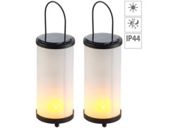 2 lanternes solaires à LED avec 96 LED effet flamme