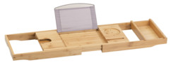 Pont de baignoire extensible en bambou 75 - 109 cm