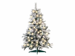 Sapin de noël lumineux artificiel enneigé avec guirlande LED intégrée facile et rapide à monter par Infactory