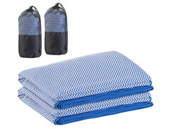 Serviettes en fibre de bambou pliées motif vichy bleu et blanc