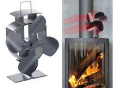 Ventilateur-répartiteur thermoélectrique pour poêle, 4 pales, 60 - 350 °C