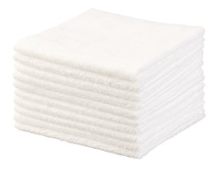 10 serviettes démaquillantes en microfibres - Blanches
