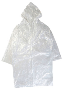 4 longs manteaux de pluie à capuche, coloris transparent