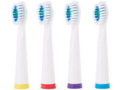 pack de 4 brossettes avec marqueur de couleur avec poils moyens pour brosse à dents electrique newgen medicals szb352