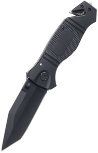 couteau de survie en acier inoxydable avec brise vitre et coupe ceinture de sécurité voiture semptec