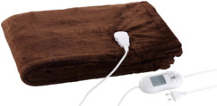 couverture chauffante avec minuterie en matiere polaire couleur brun chocolat wilson & gabor 130 x 180 cm