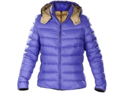 Doudoune ultralégère en duvet avec col montant et capuche - Bleu - Taille M