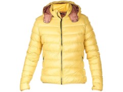 Doudoune ultralégère en duvet avec col montant et capuche - Jaune - Taille XL